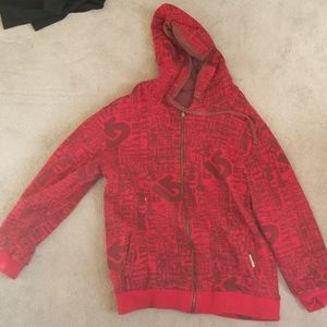 Reversible button hood sweatshirt